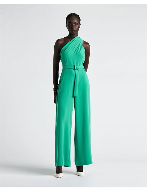 TWIST BODICE ONE SHOULDER JUMPSUIT