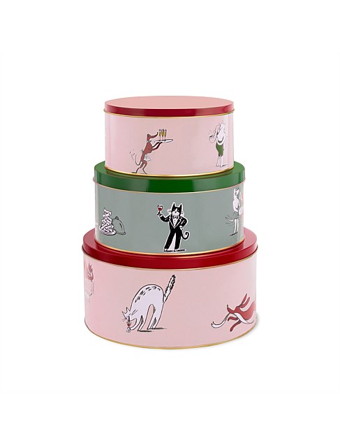 Holiday Party Christmas Cookie Tins