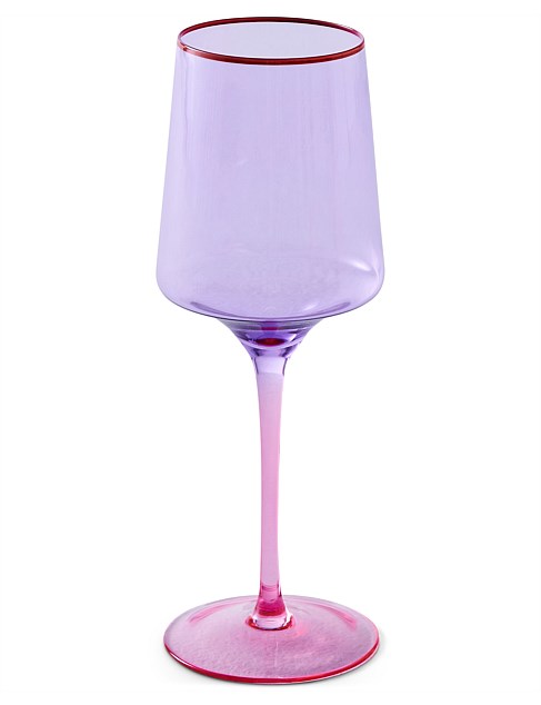 Lilac Colour Block Vino Glass 2P Set