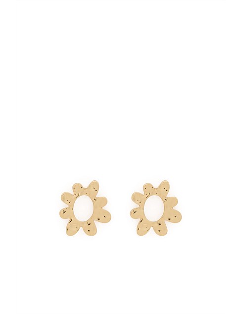 TEXTURED FLOWER STUD