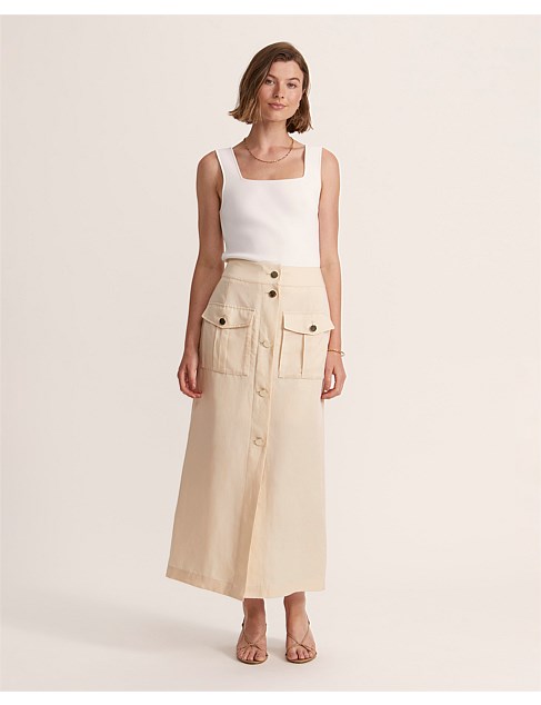 MABEL UTLITY MIDI SKIRT