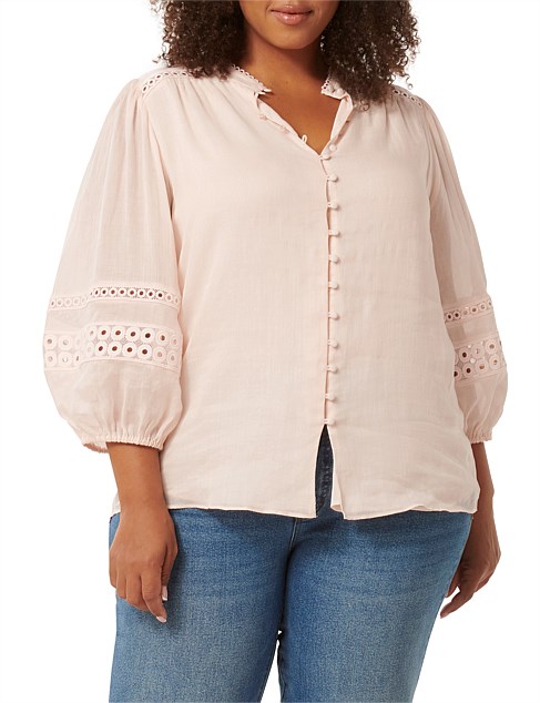 TATIANA CURVE TRIM BLOUSE