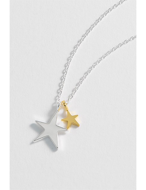 DOUBLE STAR PENDANT NECKLACE