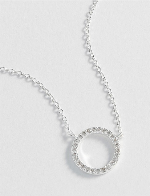 PAVE CIRCLE PENDANT NECKLACE