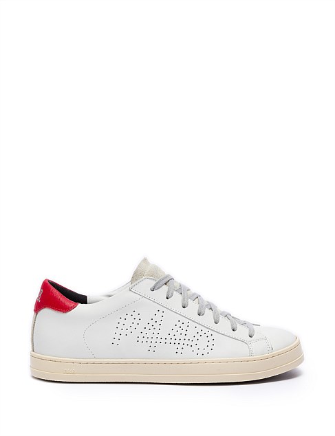 JOHN WHITE/RED LEATHER SNEAKER