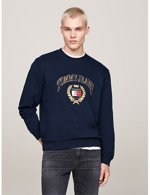 Logo Embroidery Crew Neck Sweatshirt