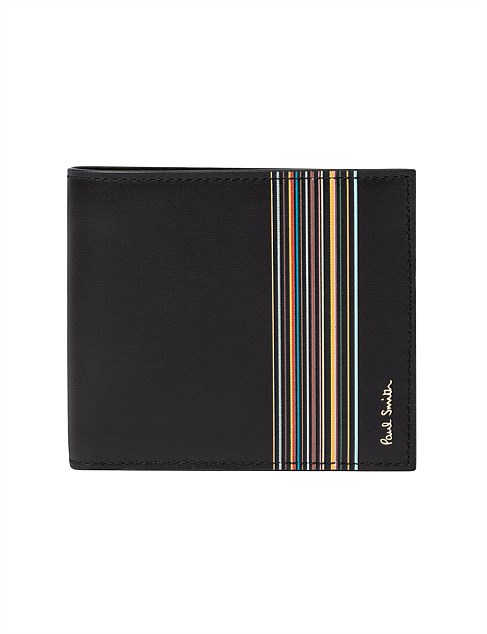 STRIPED BILLFOLD WALLET W COIN