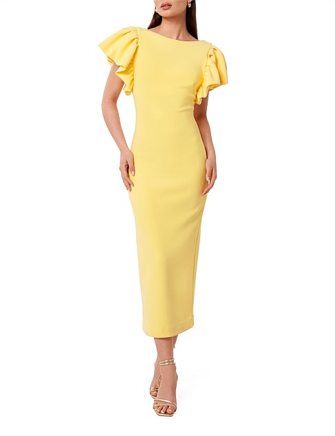 LIZ FRILL SLEEVES BODYCON DRESS