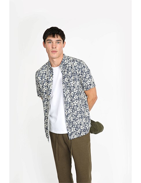 SS HIBISCUS CUBAN COLLAR SHIRT