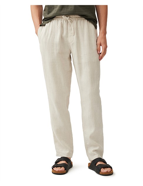 LINEN RESORT PANT-OATMEAL