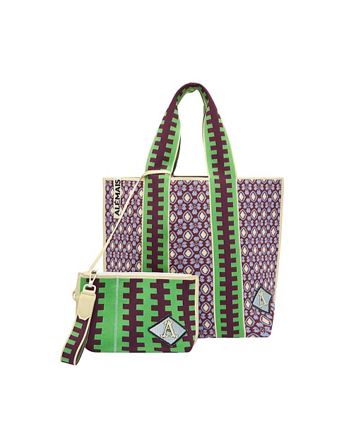 TEJA JACQUARD BEACH TOTE