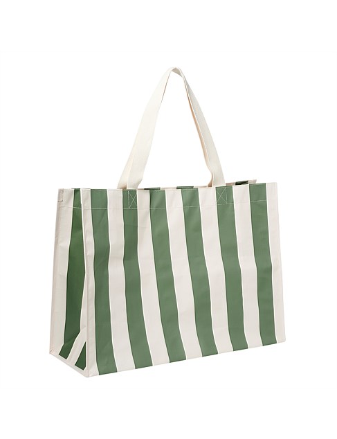 Carryall Beach Bag The Vacay Olive Stripe