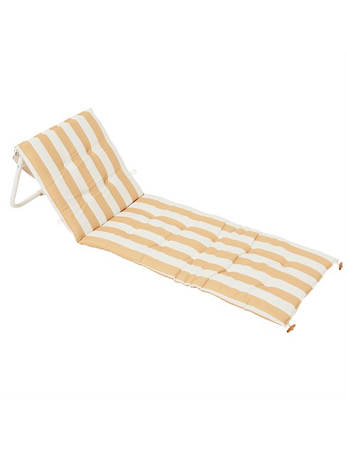 Reclining Beach Chair Mango Bay Golden Mustard Stripe