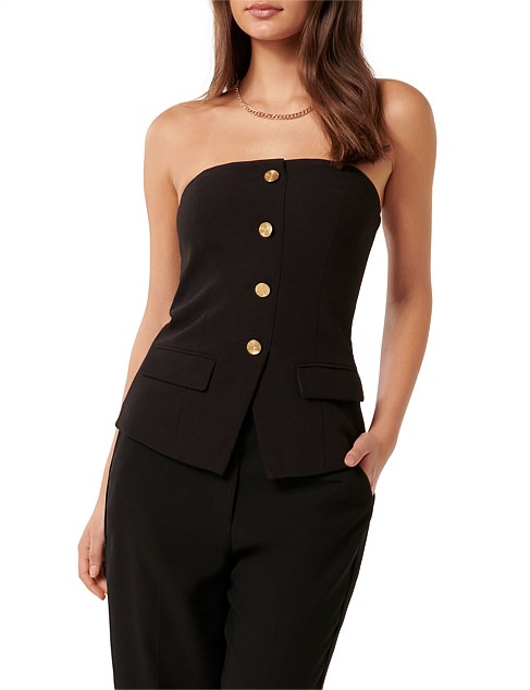 KENDRA BUTTON FRONT BUSTIER TOP