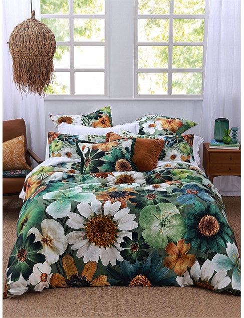 FLOWERFIELD QUEEN BED QUILT COVER SET