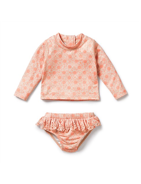 Amelie Floral Cutwork Rashie Swim set