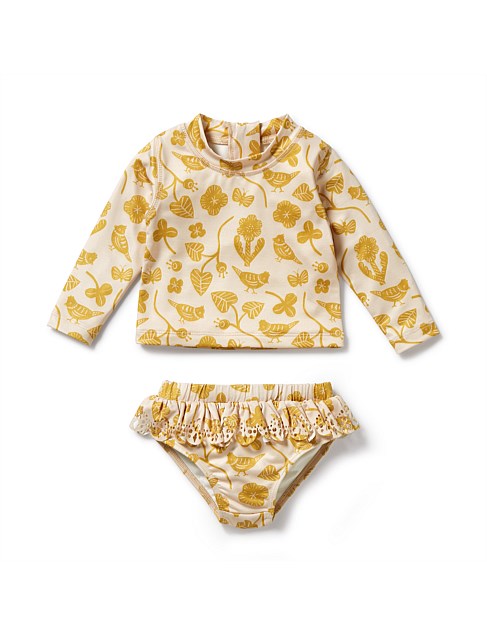 Goldie Floral Cutwork Rashie Swim set