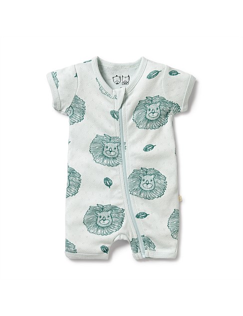 Little Lion organic pointelle boyleg zipsuit