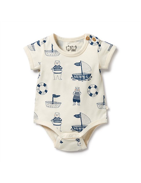 Nautical Bear Organic Bodysuit