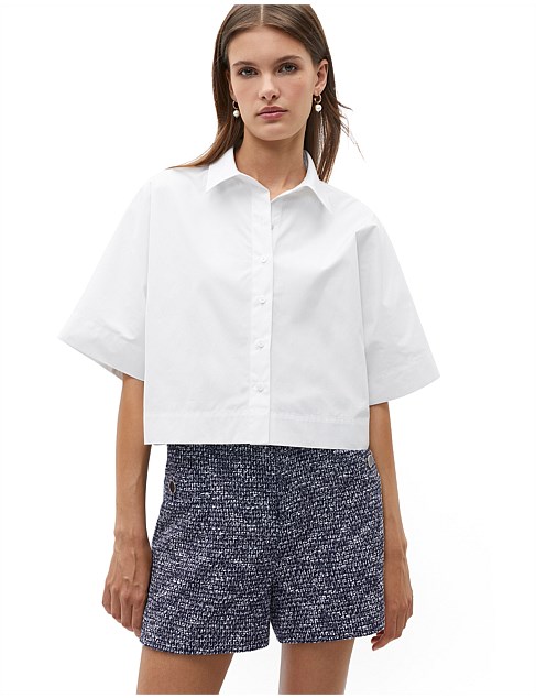 POPLIN CROP SHIRT