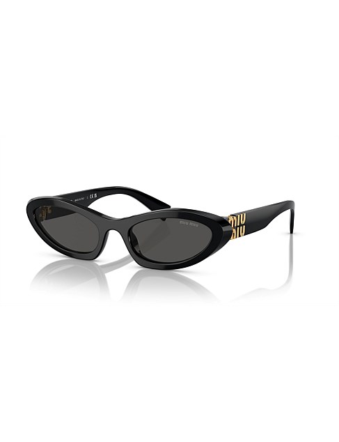 Irregular BLACK DARK GREY Sunglasses