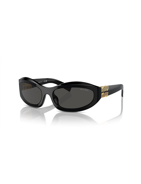 Irregular BLACK DARK GREY Sunglasses