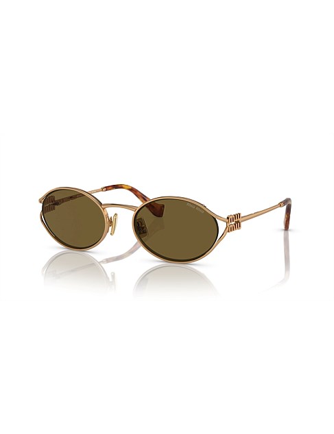 Oval GOLD DARK BROWN Sunglasses