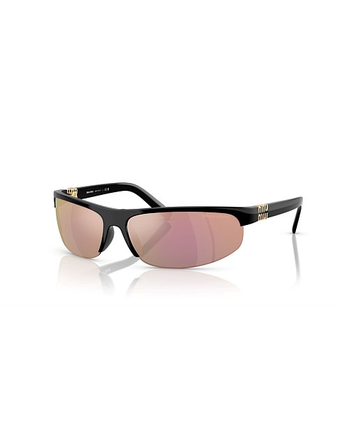 Oval BLACK DARK GREY MIRROR PINK Sunglasses