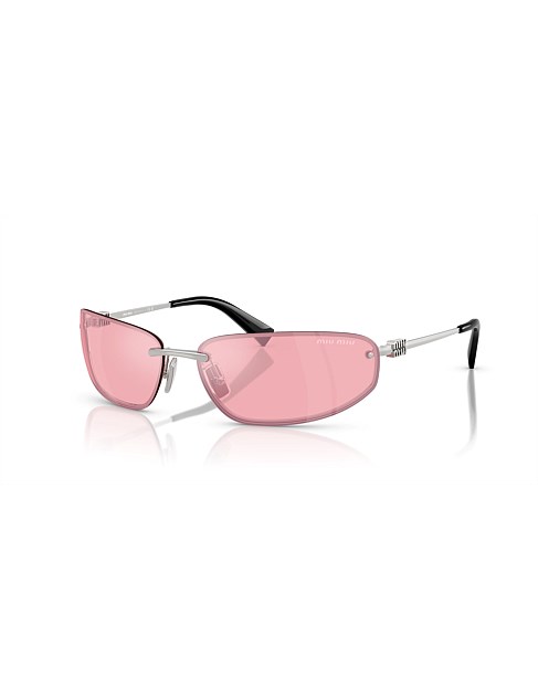 Oval SILVER PINK MIRROR LILAC Sunglasses