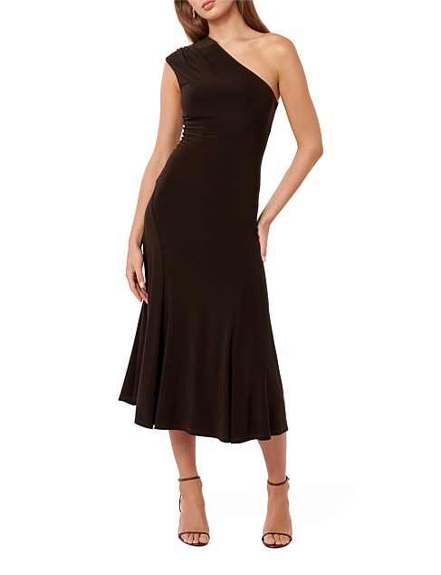 LONDON ONE SHOULDER MIDI DRESS