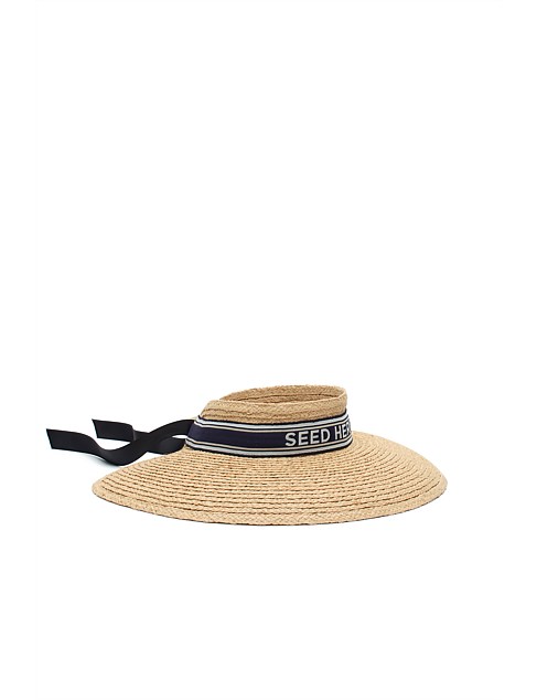 WIDE BRIM RAFFIA VISOR