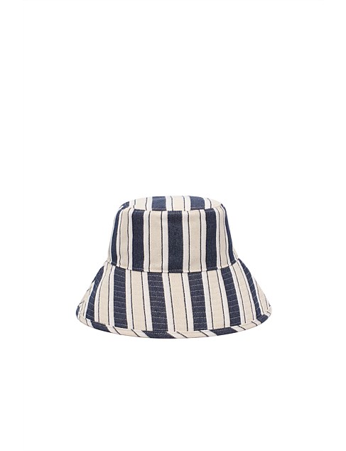 WIDE BRIM STRIPE BUCKET HAT