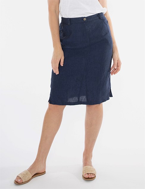 Jean Style Linen Skirt