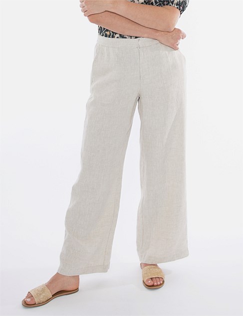 Flat Front Linen Pant