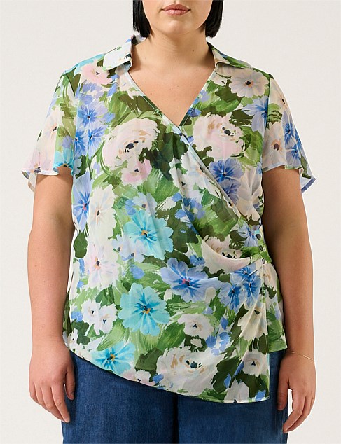 AQUA FLORAL TOP