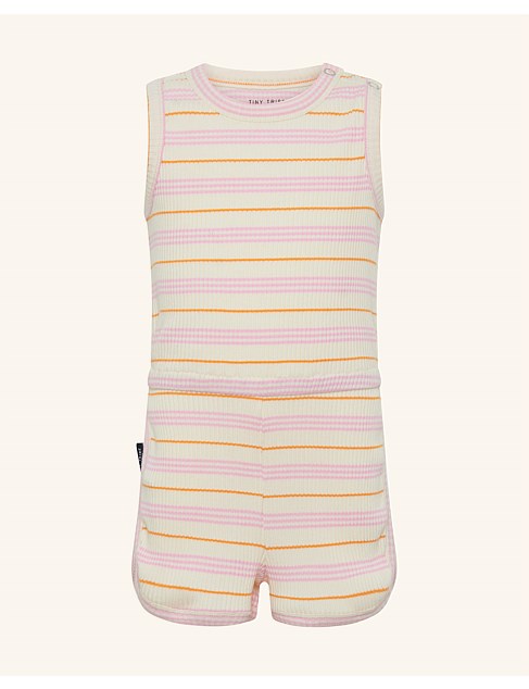 Sorbet Stripe Retro Rib Romper