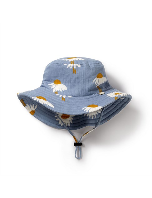 Daisy Floral Organic Crinkle Sun Hat