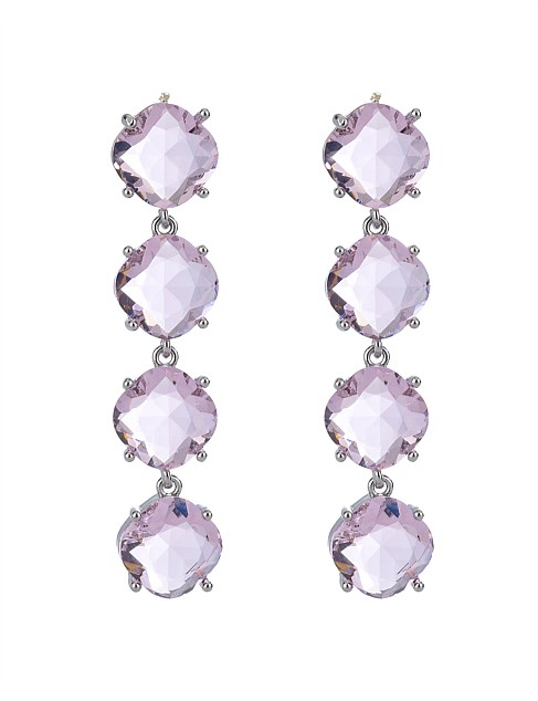 ROUND CRYSTAL DROP EARRINGS