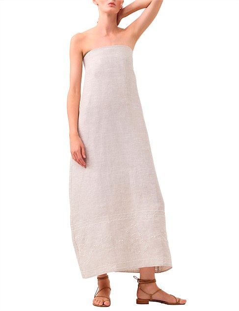 Kari Linen Strapless Dress