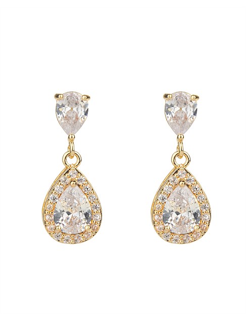 HALO CRYSTAL DROP EARRINGS