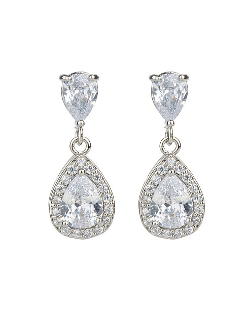 HALO CRYSTAL DROP EARRINGS