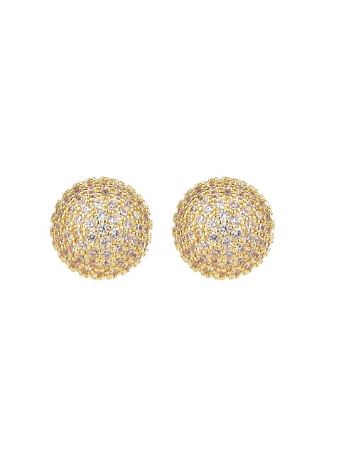 PAVE BALL STUD EARRINGS