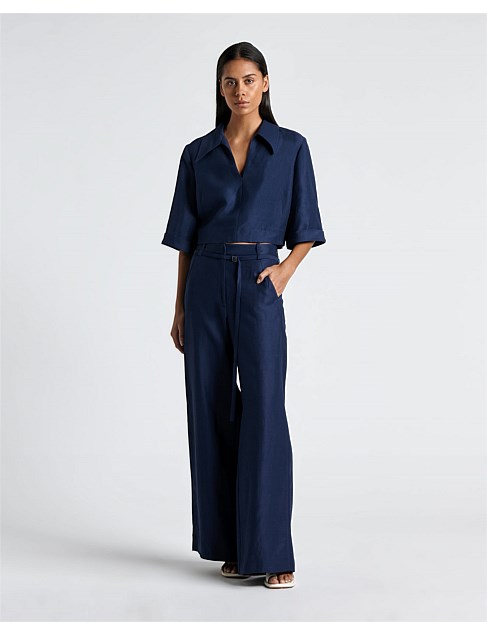 BELTED WIDE LEG PANT