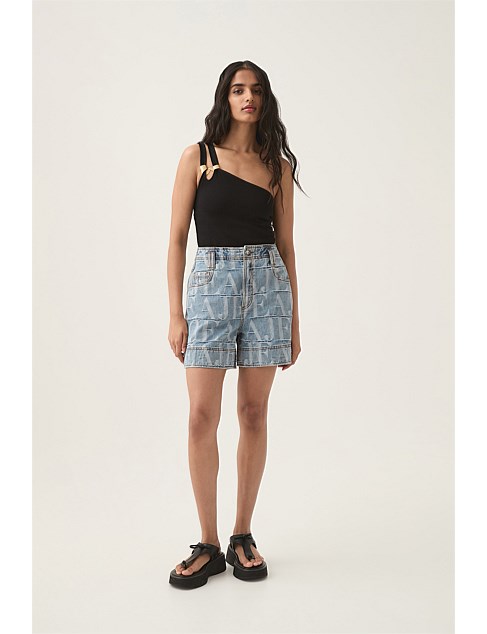 Nostalgia Jacquard Denim Short