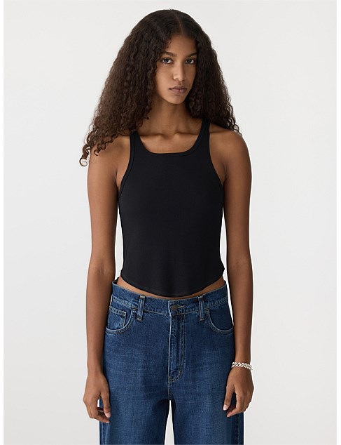 cropped scoop neck tank