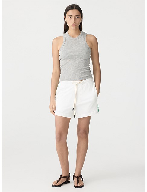 french terry side stripe short