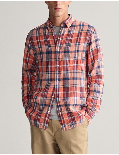 Regular Fit Madras Linen Shirt