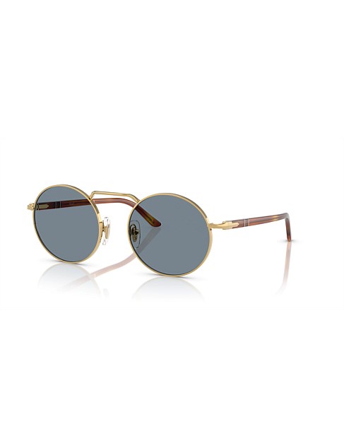 Rectangle GOLD LIGHT BLUE Sunglasses