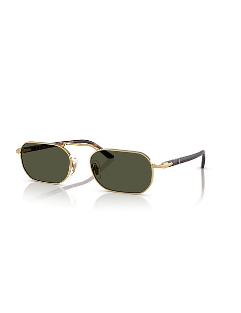 Rectangle GOLD GREEN Sunglasses