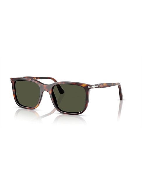 RENZO Rectangle HAVANA GREEN Sunglasses